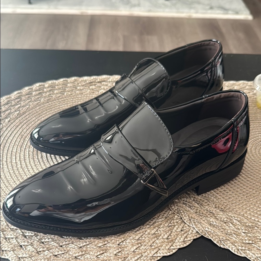 Men's Black Patent Leather Loafers